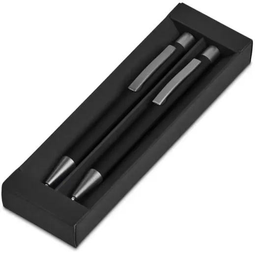 Omega Ball Pen & Pencil Set Black Gift Box